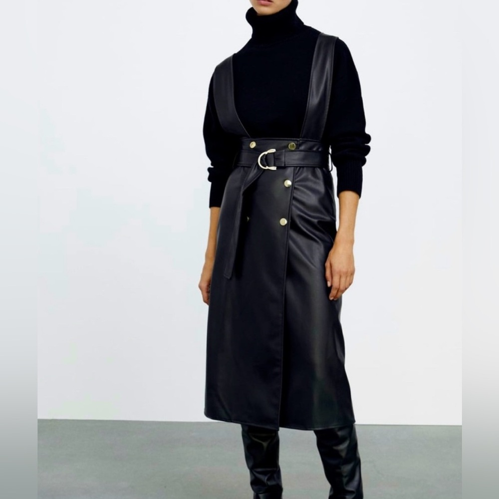Zara Black Leather Dress